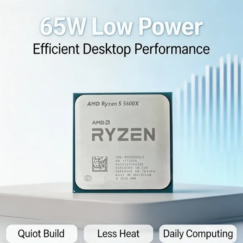 AMD Ryzen 5 5600X Socket AM4 Gaming CPU 6‑Core 12‑Thread Unlocked 32MB L3 Cache Tray Version No Cooler