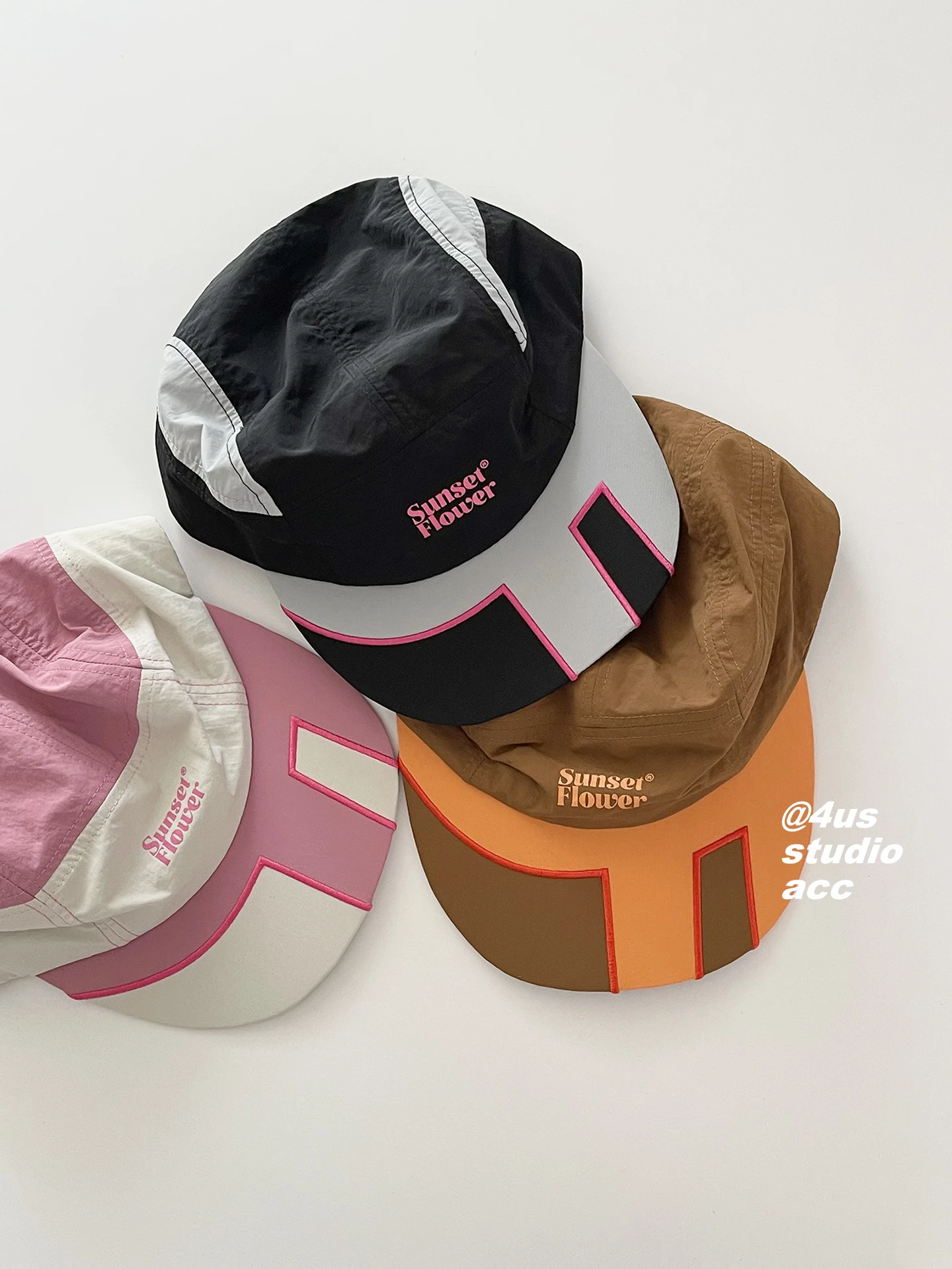 

Contrasting color baseball cap Women's summer quick-drying visor Men's flat-brimmed cap