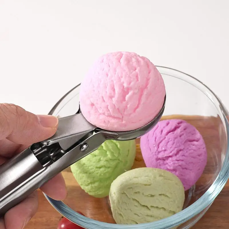Stainless Steel Ice Cream Scoop Multi Functional Fruit Ball Spoon Kitchen Dessert Scooping Tool