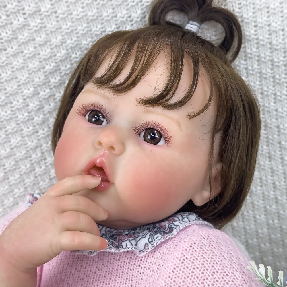 Novo 60cm pintado simulado bebê reborn boneca completa de plástico macio grande simulado menina brinquedo W-3039