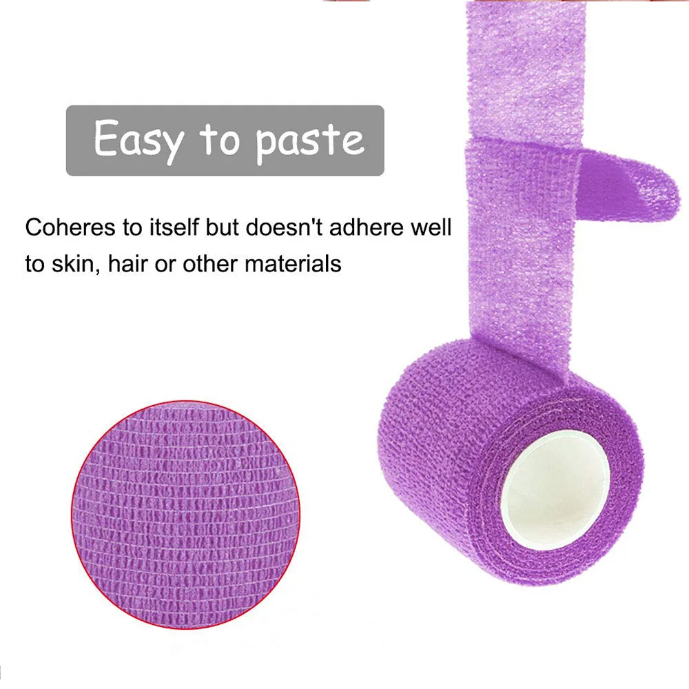 

48/24/12/6/3 шт. фиолетовые бинты для татуировки, лента для захвата татуировки, эластичные бинты в рулонах для тату-машины, ручка, аксессуары для татуировки