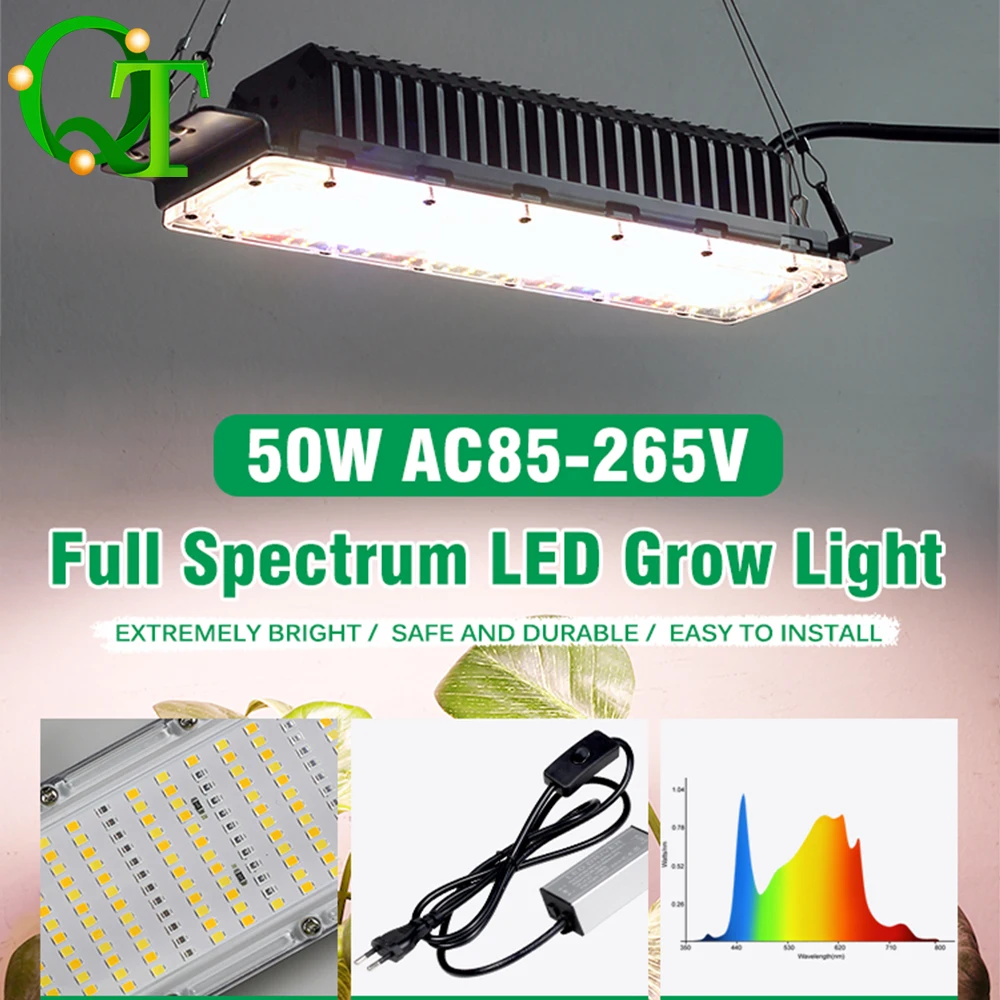 

Full Spectrum LED Plant Light 50W Waterproof Greenhouse Hydroponic For Commercial Restaurant And Flower Plant Cultivation