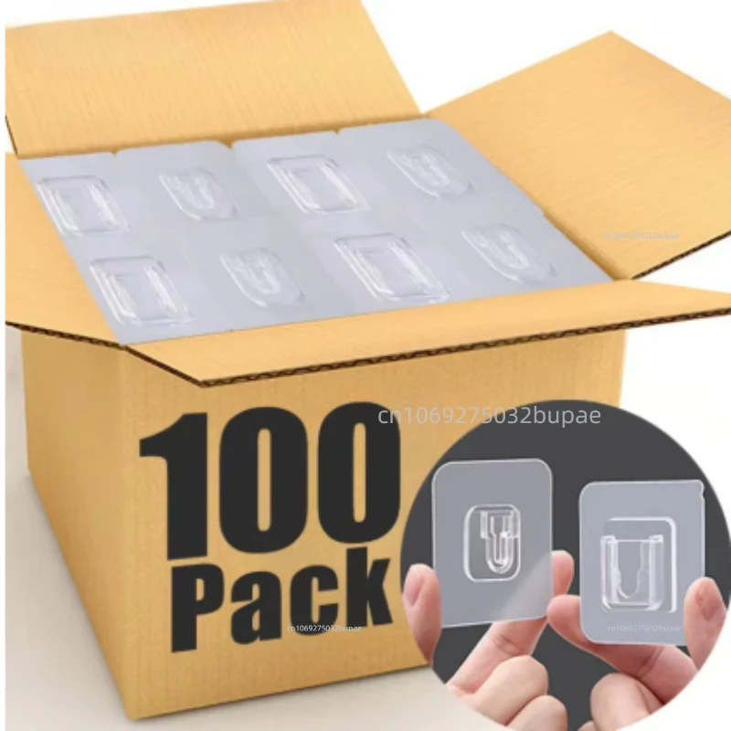 Double-Sided Self-Adhesive Wall Hooks Hanger Strong Transparent Suction Cup Suc…