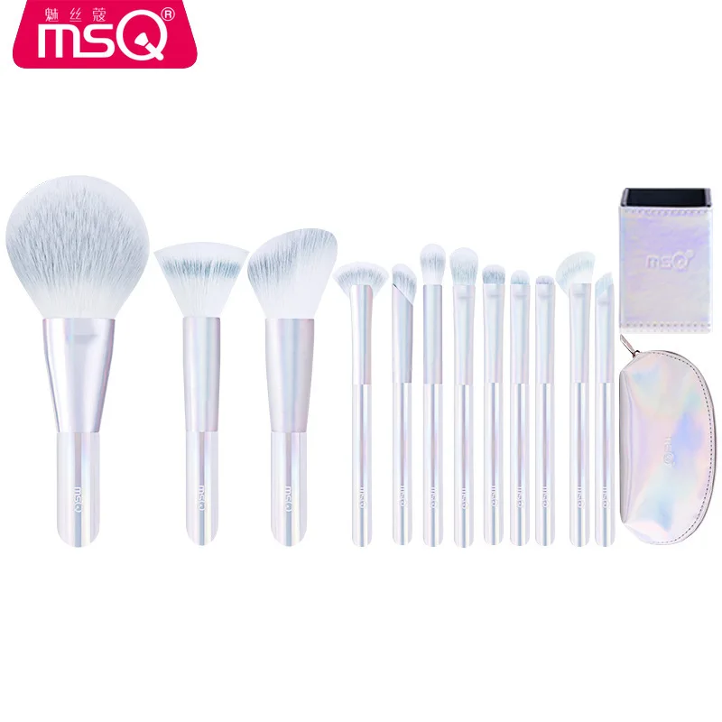 Conjunto de Maquiagem MSQ Meisikou Neon, Conjunto Completo de Point Powder, Blush, Corretivo, Sombra, Ferramentas Pincel, 12 PCs