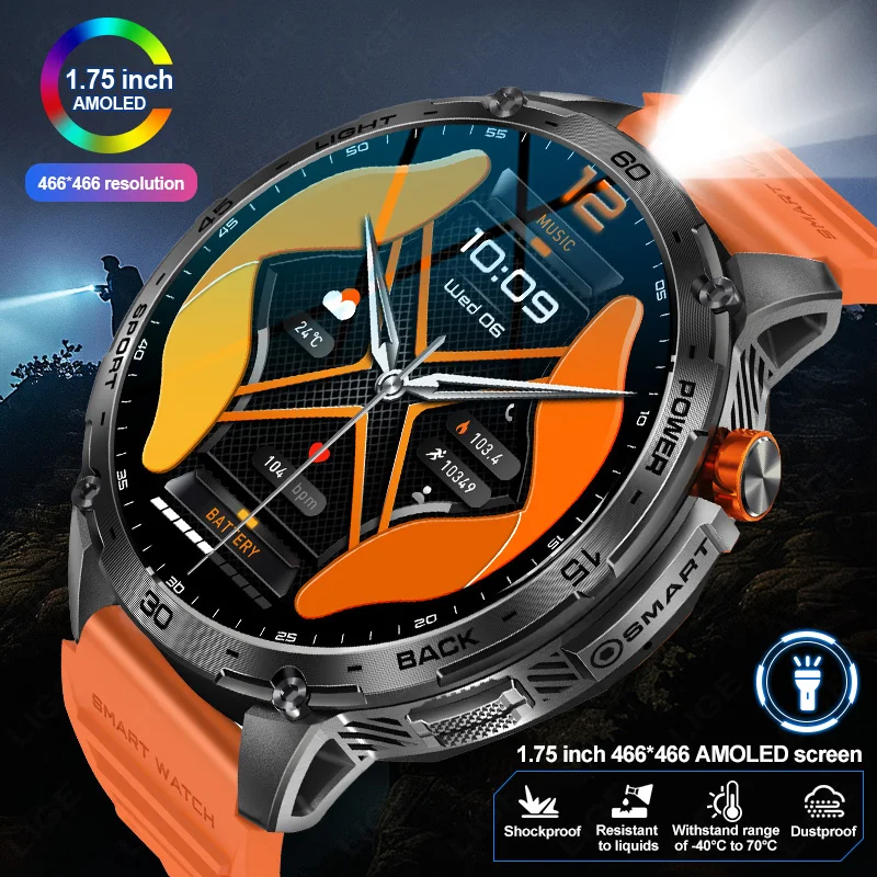 

2026 New Smart Watches Men Outdoor 730mAh Large Battery Sports Bluetooth Call 1.75" Ultra HD AMOLED Smartwatch For Android iOS