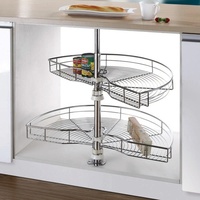 Kitchen Pantry Cabinet 2 Tier Rotate Rack Lazy Susan Rotating Tray Metal Organizers For Shunde Higold Furniture Manufacturing