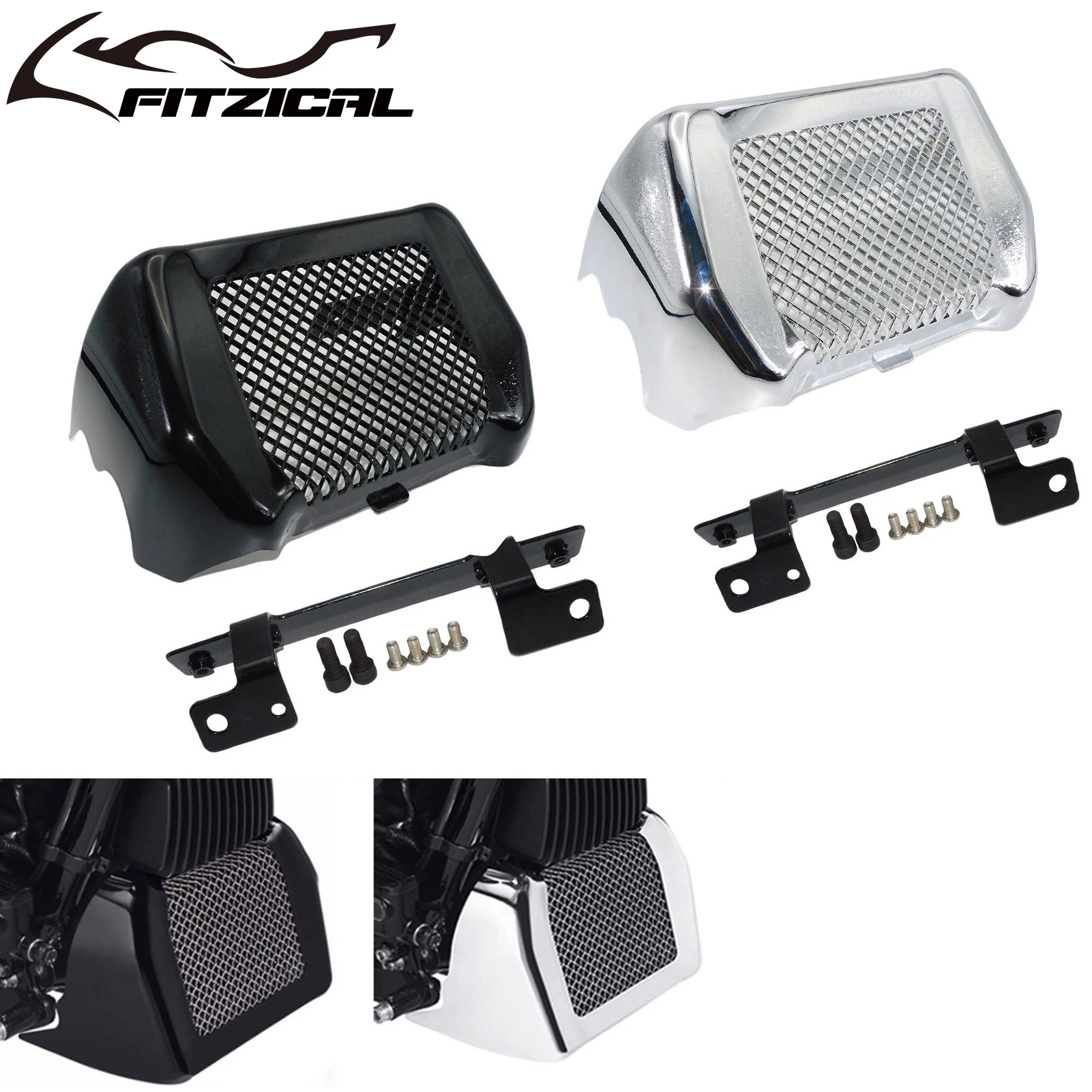 Motocyklowa osłona chłodnicy oleju zestaw z uchwytem do Harley Touring Road King Freewheeler Street Electra Glide 2017-2021 2022