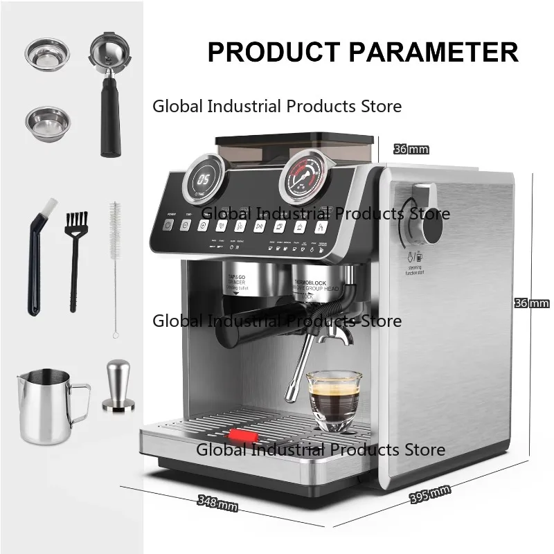 

Best Custom Dual Boiler Espresso Machine with 2.7L Water Tank Multifunctional Coffee Maker Stainless Steel Grinder for Hotels