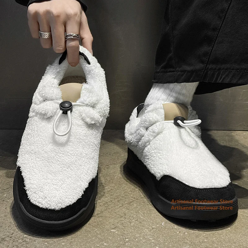 Winter Outdoor Snow Boots for Men Velvet Low Top Warm Cotton Shoes Thick Platform Non-Slip Winter Warm Sneakers Men's Shoes