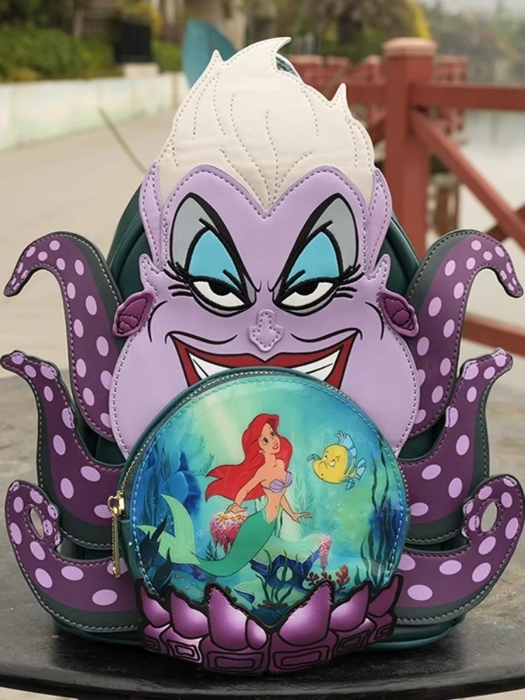 

Студенческий рюкзак Disney Cool Mermaid UrsulaPU с регулируемым плечевым ремнем Детский рюкзак