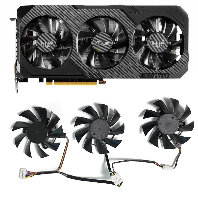 3pcs FD8015U12S 7pin 75mm RX5700 RX5700XT GPU Fan ASUS GTX 1660Ti 1660Super RX 5700 XT TUF X3 OC Graphics Cooling Fan