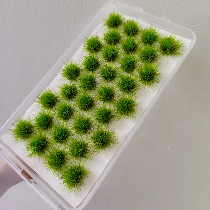 32 pçs mini kits de modelo de cluster de grama simulação mutlicolor materiais de plantas de grama para fazer layout de cena acessório diorama