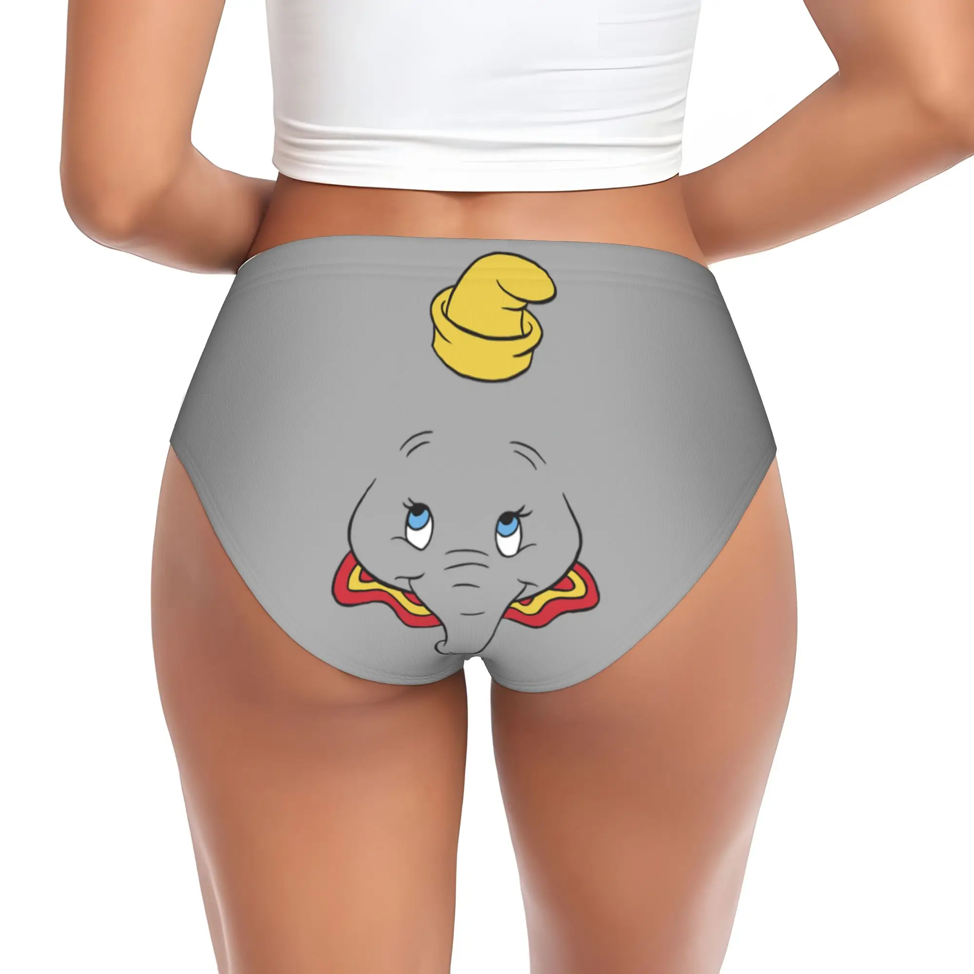 Custom D-Dumboes Cartoon Brief Panties Womens Comfort Cute Elephant Underwear