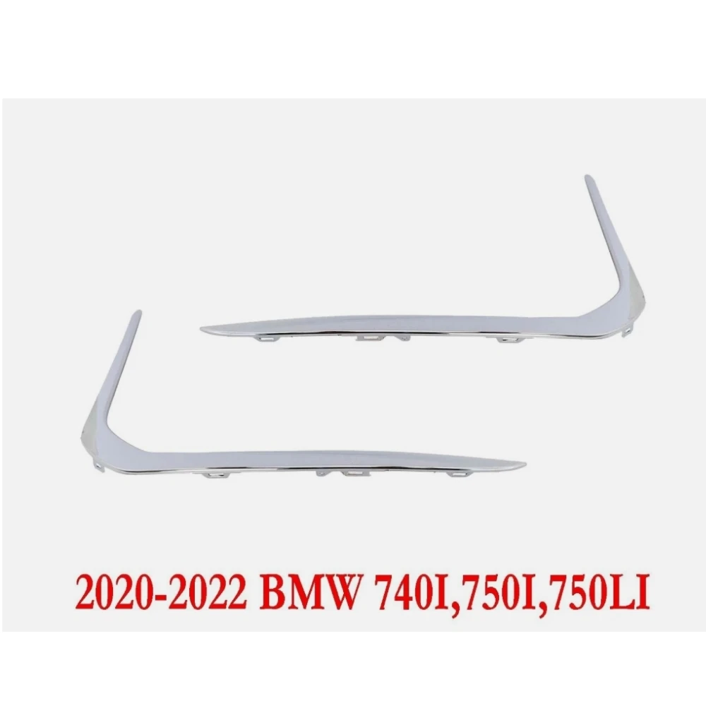 Bumper Trims Molding Front Left & Right Side 51117475195 51117475196 For 2020-2022 BMW 7 series G12 740I 750I 750LI