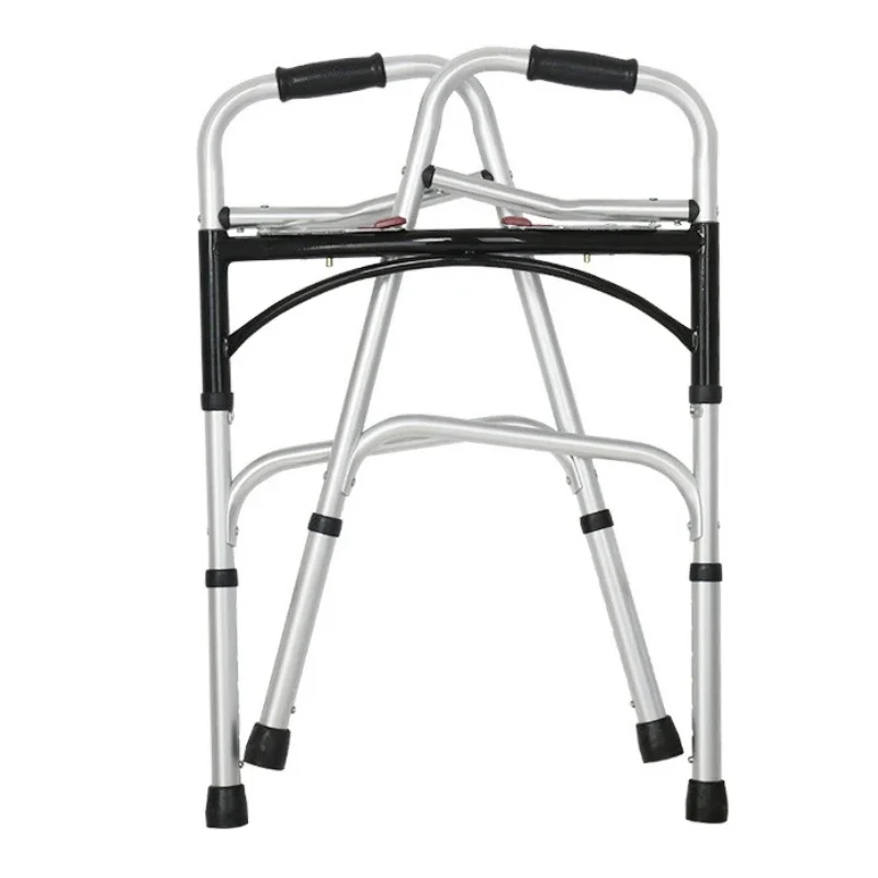 Aluminum Alloy Disabled Walker  Anti-fall Elderly Cane Reversible Sitting Assist Device  Foldable Rehab Seat with Wheels