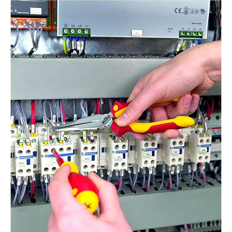 Imagem -06 - Conjunto de Ferramentas de Isolamento para Eletricista Wiha 90012c com Alicate Isolado e Conjunto de Chave de Fenda e Caneta de Teste Elétrico Bolsa de Ferramentas Preta