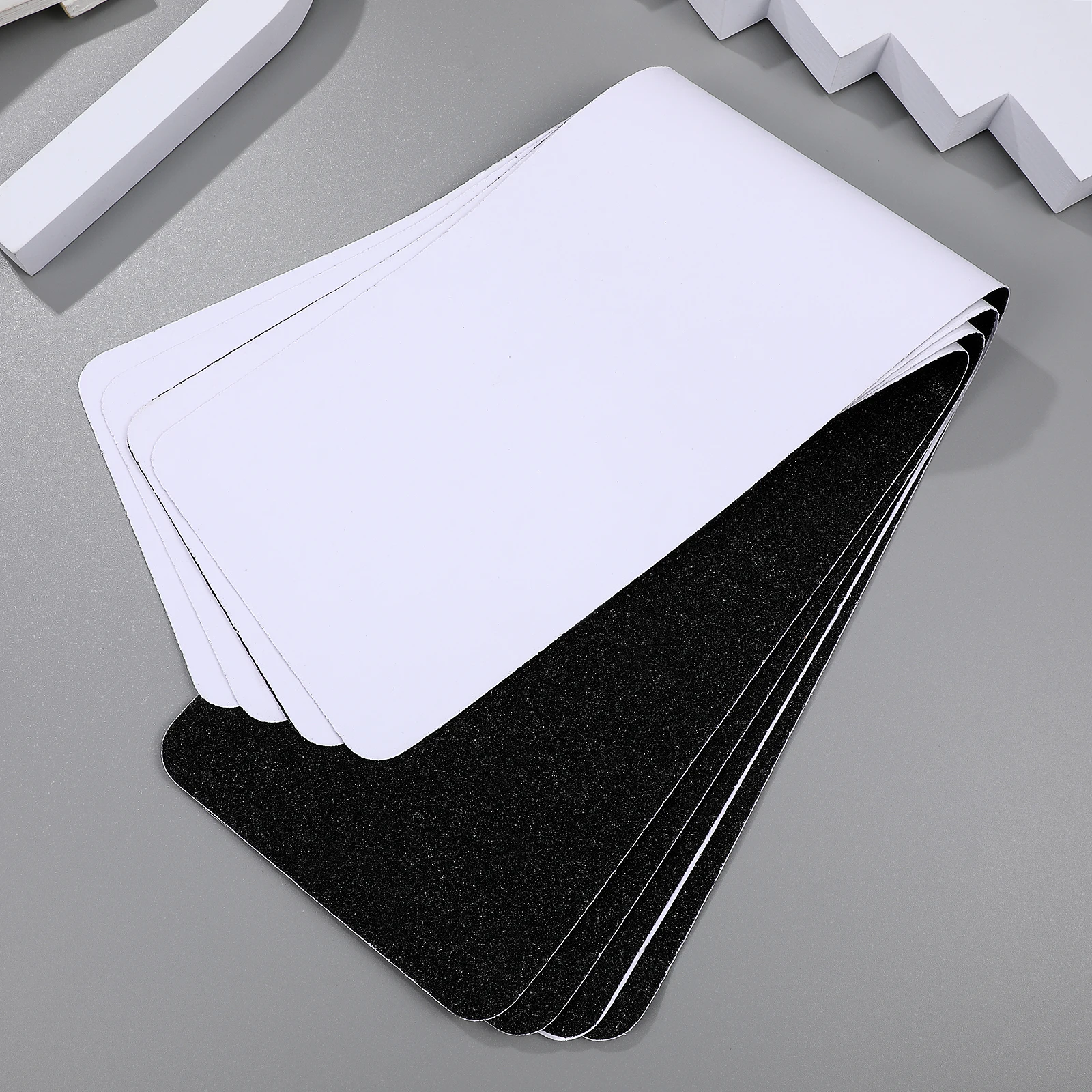 4pcs Black PVC Anti Slip Tape Stair Treads Outdoor Non Skid Grip Waterproof Frosted Design Strong Adhesion