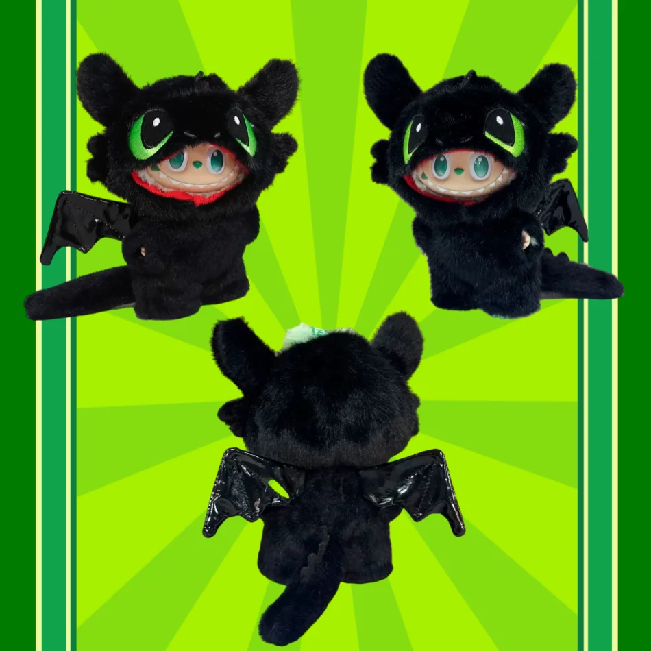 

【Only Clothes】For Labubu Clothes 15/17cm Baby Clothes Black Toothless Set Kawaii V1 V2 V3 Doll Clothing Accessories No Dolls