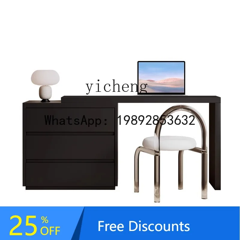 AA  small apartment solid wood desk modern home computer  bedroom writing desk integrated