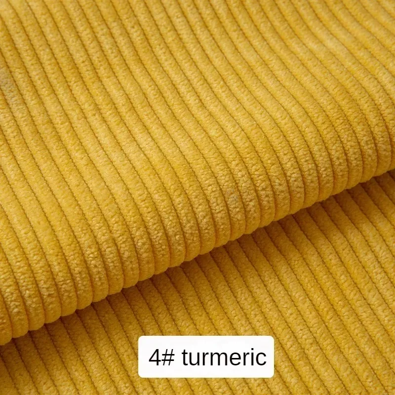 Corduroy Fabric Plain Medium Thick Strip Winter By The Meter for Clothes Bags Pant Shirts Sofa Sewing Soft Cloth Wearable Yellow