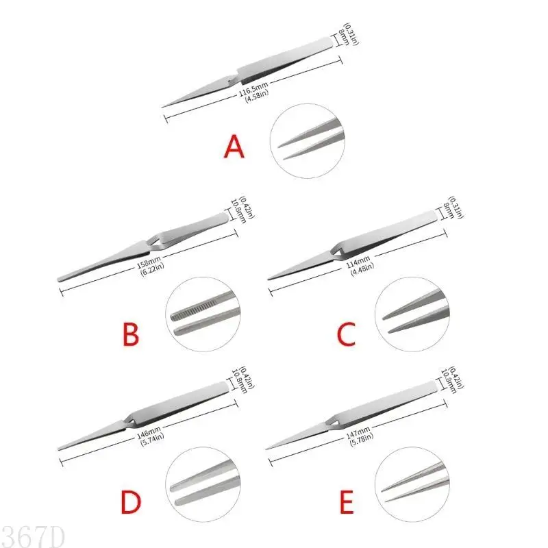 AP28 Stainless Steel Tweezers  Reverse Round Head Reverse Fork Pointed Labor-Saving Fixed Self-locking Clip Hand Tools