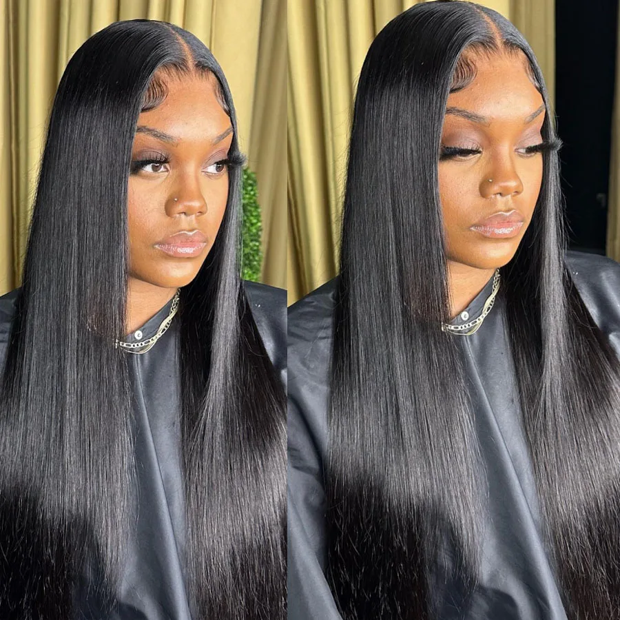 Wow Angel 2x6 HD Lace Closure mit Haarbündeln aus Echthaar, tiefer Scheitel, hautnahe Passform, 30-32 Zoll, brasilianische glatte Haarverlängerungen – Detail 2
