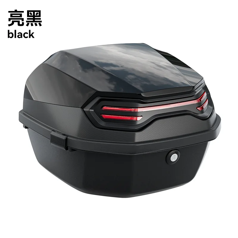 Motorcycle Tail Box Scooter Boots Trunk Cool ABS+PP Solid Case For Full Helmet Storage Organizer Box Tail Box Back