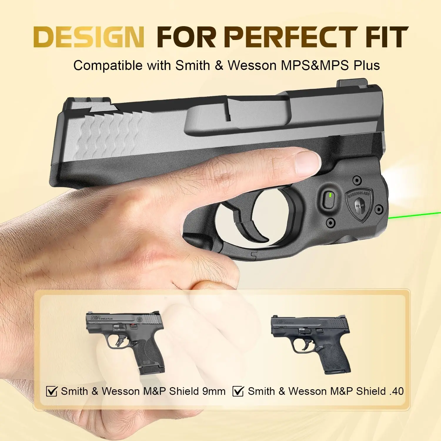 Only Fit S&W M&P Shield M2.0 9mm/.40,Compact 150 Lumen Mounted Light ,Green/Red,SLL-102