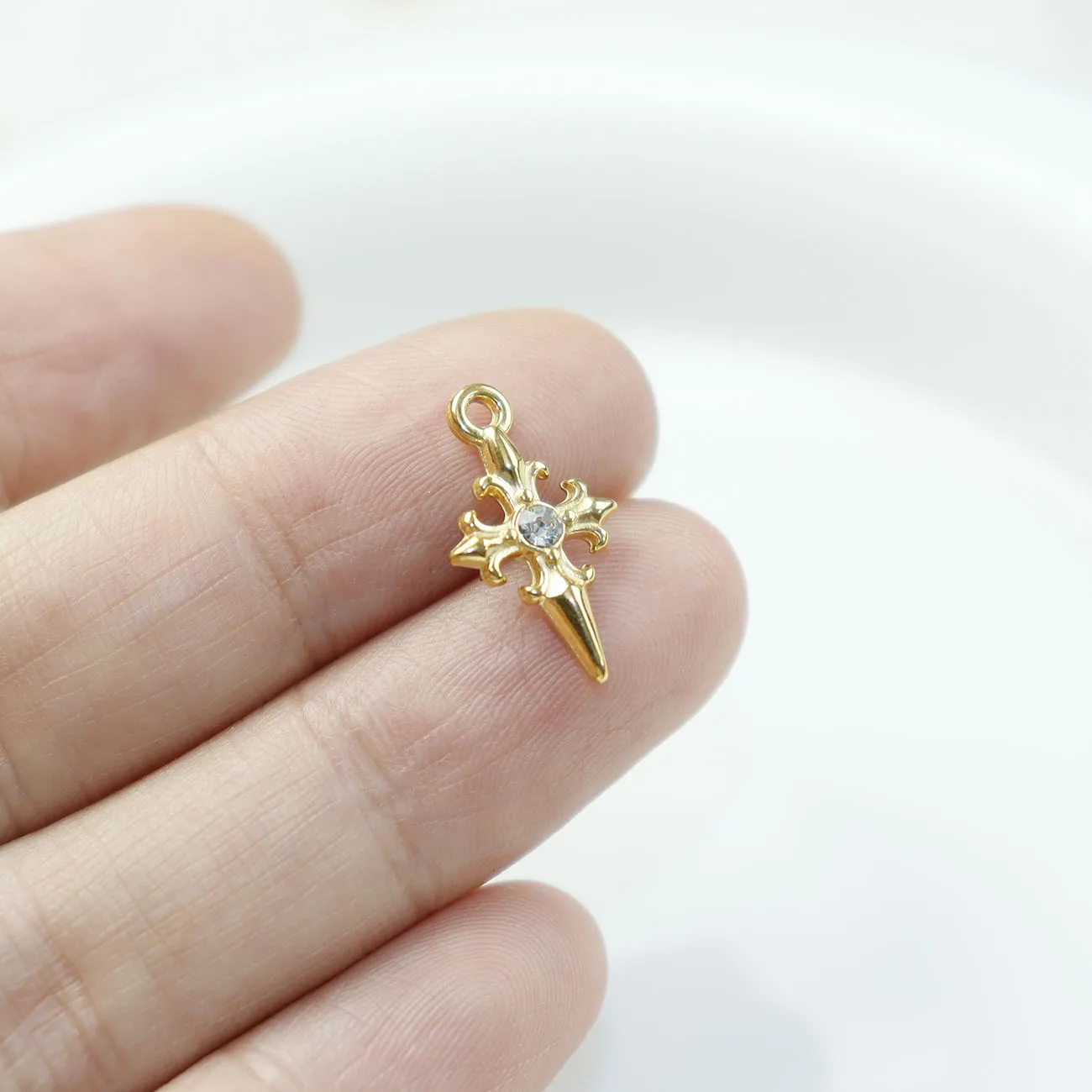 5pcs  Stainless Steel Cross Star Fashion Jewelry Accessory Charms DIY Handcraft Vacuum Plate Waterproof Antiallergic image 3