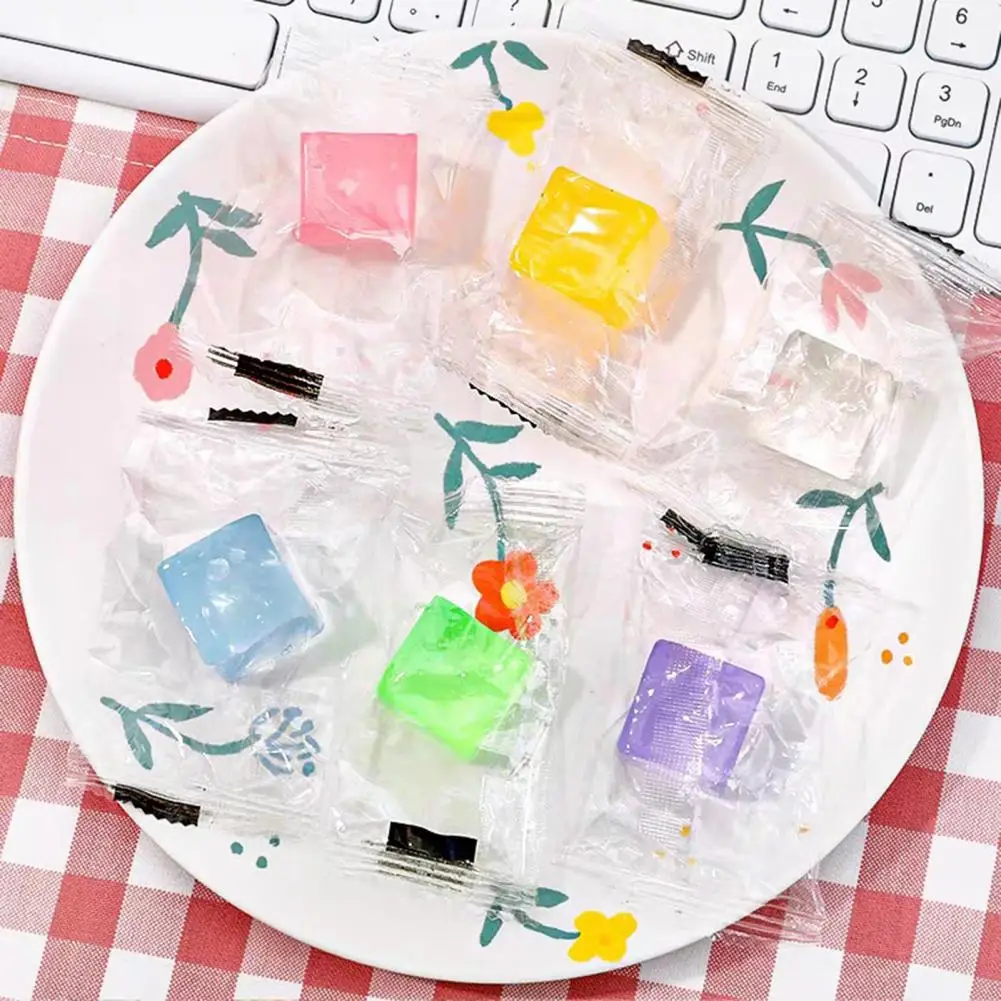 Small Cube Toy 24pcs Ice Cube Squish Toy Set for Stress Relief Slow Rebound Tpr Fidget Toys Mini Cubes for Kids Adults Birthday