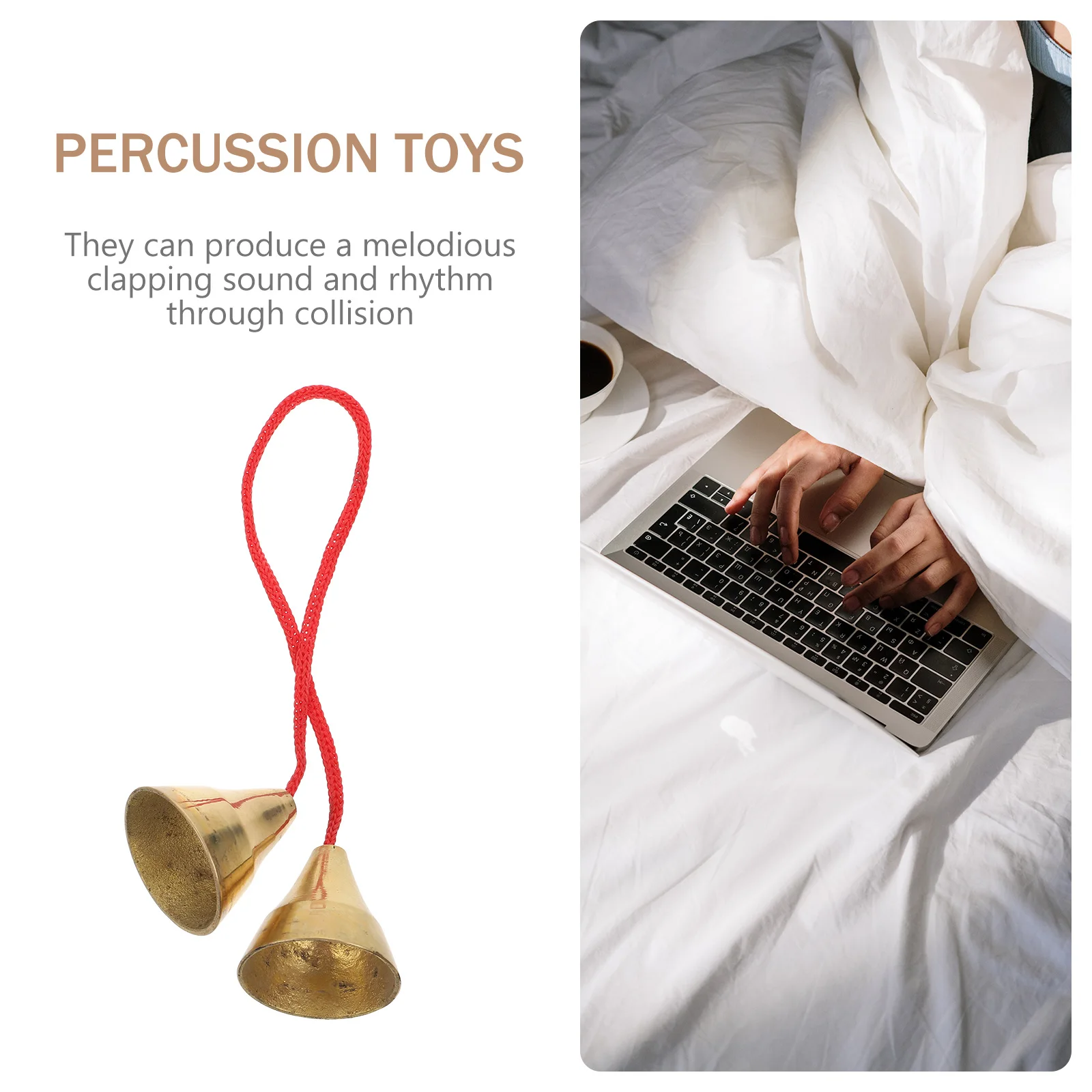 Musical Instrument Bell Safe Easy to Play Rhythm Confidence H Brain Coordination Educational Toy Kids Toddler Percussion