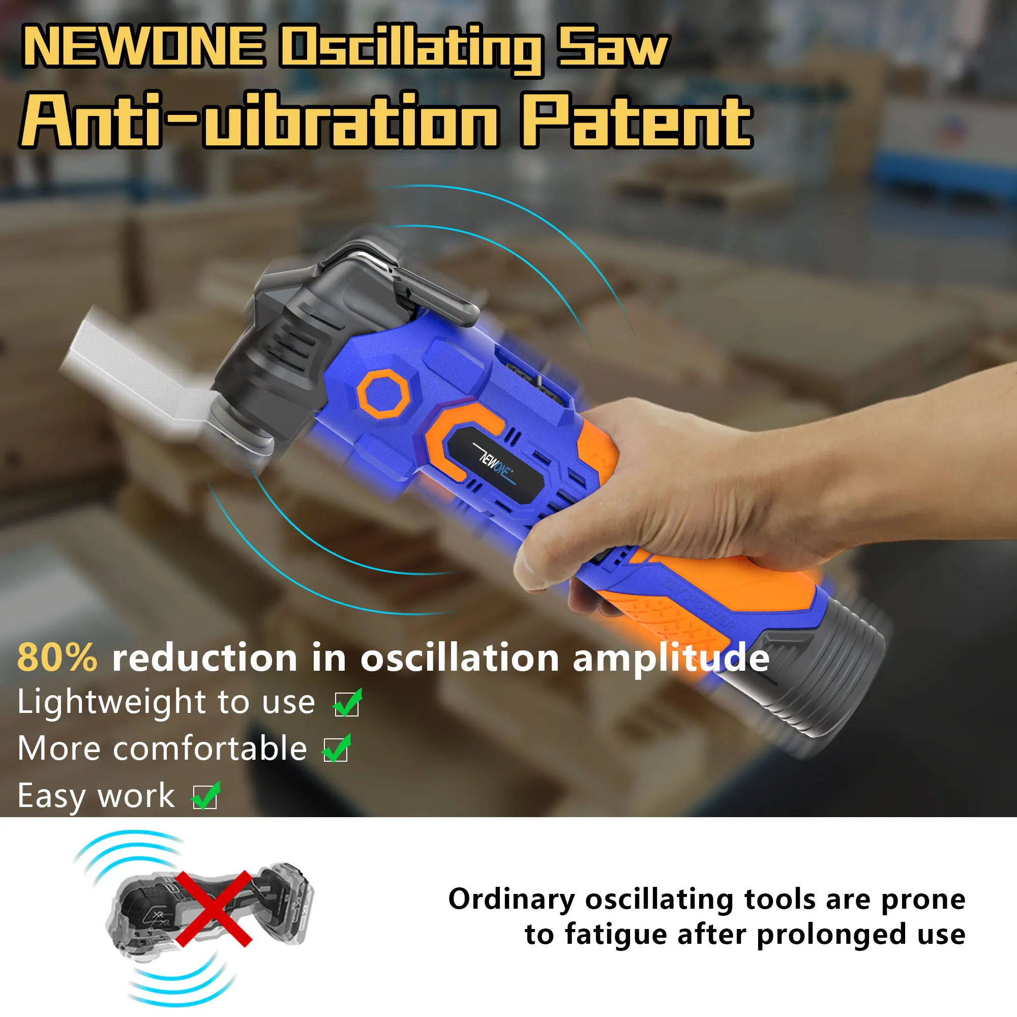NEWONE 12V Multi Functional Tool 6 Speed Adjustment Renovator Quick Release Oscillating Tool Electric Trimmer With LED Light