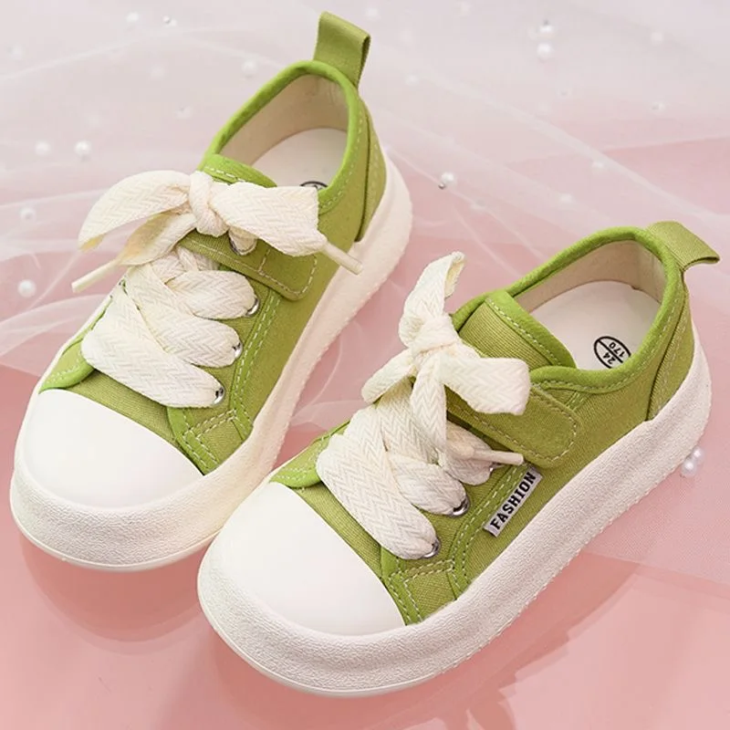 Filles chaussures en toile 2025 printemps et automne nouvelles chaussures pour enfants semelle souple chaussures décontractées antidérapantes élèves du primaire chaussures en tissu respirant baskets