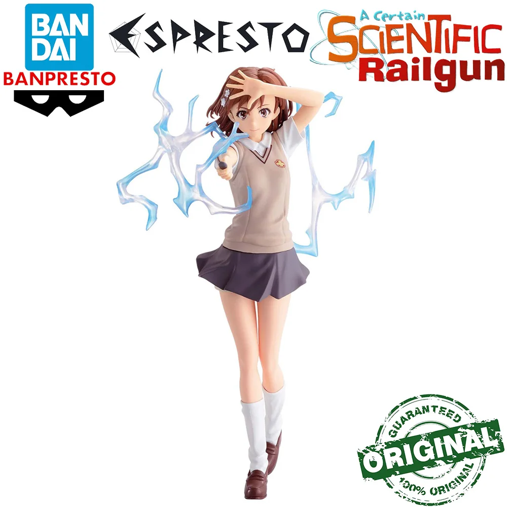 

In Stock Original Bandai Banpresto Espresto A Certain Scientific Railgun Misaka Mikoto Animation Kawaii Girls Figures Model Toys