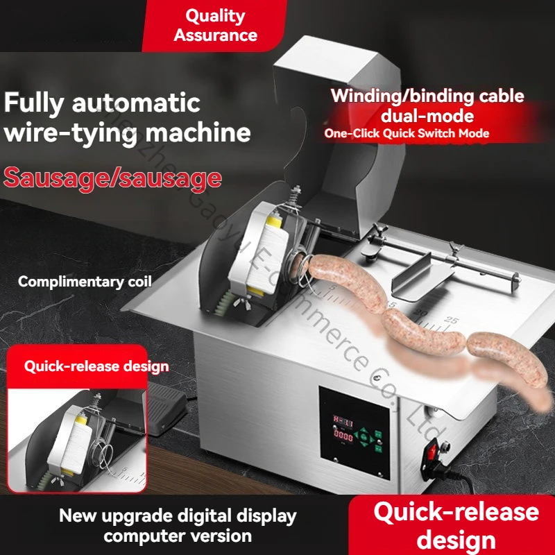 New Automatic Disconnection Sausage Stringing Machine Commercial Electriccutting Hot Dog Machine Sausage Knotting Machine