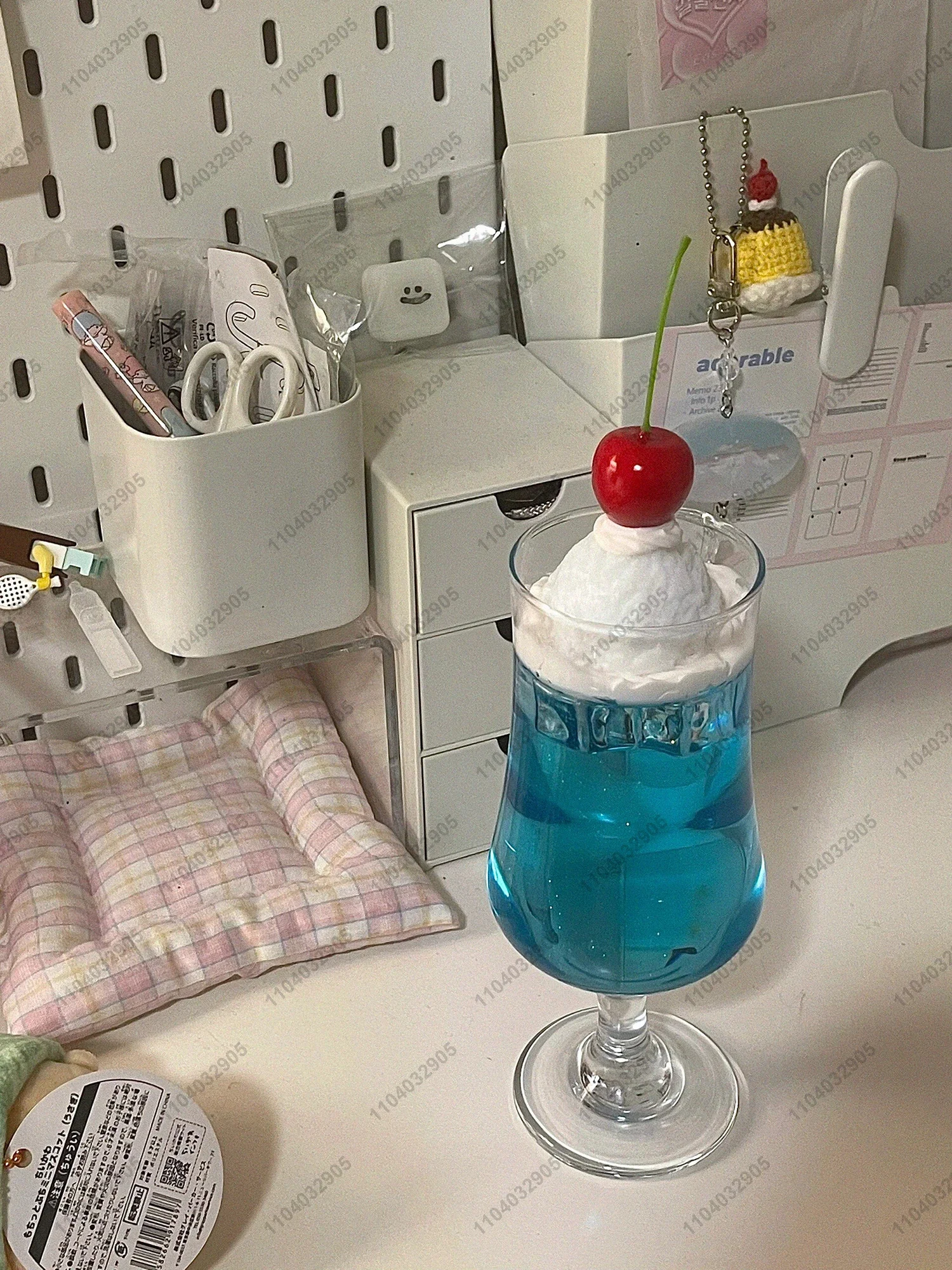 Soda Drink Cup Model Creative Gift Handmade Desk Ornaments Blue Soda Ice Cream Topping Glass Cup Girls Room Decoration Gift