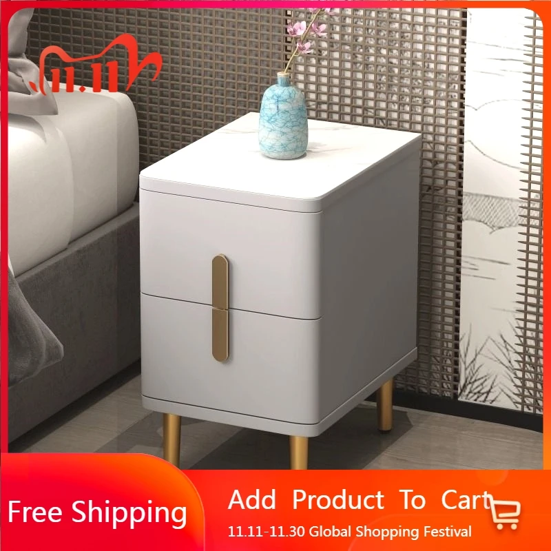 

Luxury Storage Nightstand Bedroom Mobile Wood Librero Space Saving Bedside Table Low Organizer Mesitas De Noche Home Furniture