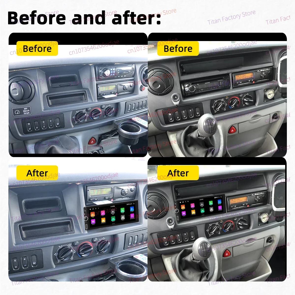 1 Din Car Radio Android for Renault Mascott Master 2004-2010 6.86