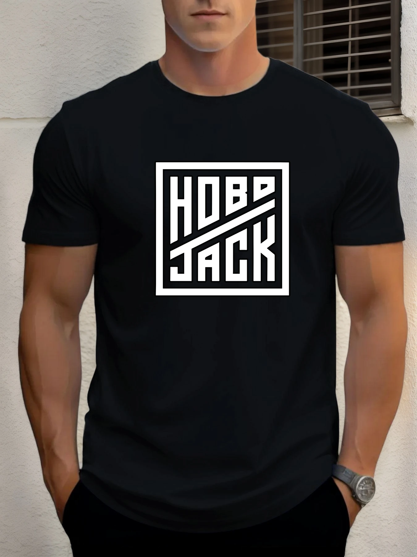 

T Shirt For Men's HOBO JACK 100% Cotton Graphic Print Summer Round Neck Tee Casual Breathable Streetstyle Daily Cool T Shirt