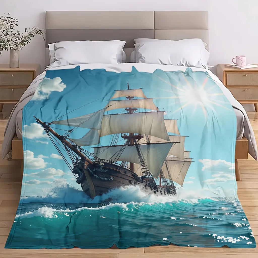 Minimalist Glossy Floor Look Bed Throw Retro Looking Decor Blanket For Restaurant Dance Studio Gym Store Room