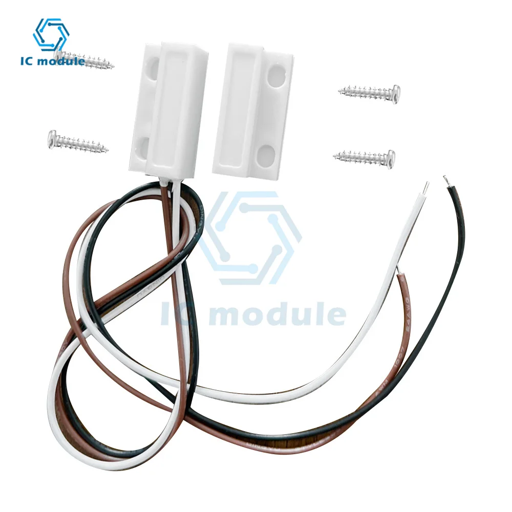 MC-38B Wired Door Window Sensor N/C N/O Switch Magnetic Alarm three-wire 100V DC Normally Closed/Opened for Home Safe