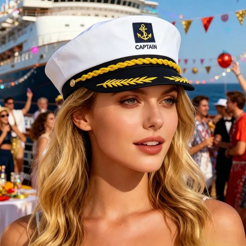 5Pcs Captain Hat Sailor Cap Set Nautical Yacht Boat Party Co