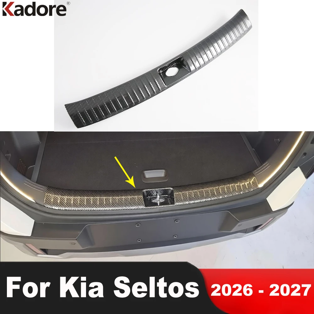 

Rear Trunk Bumper Cover Trim For Kia Seltos 2026 2027 Stainless Steel Car Tailgate Door Sill Plate Protective Guad Accessories