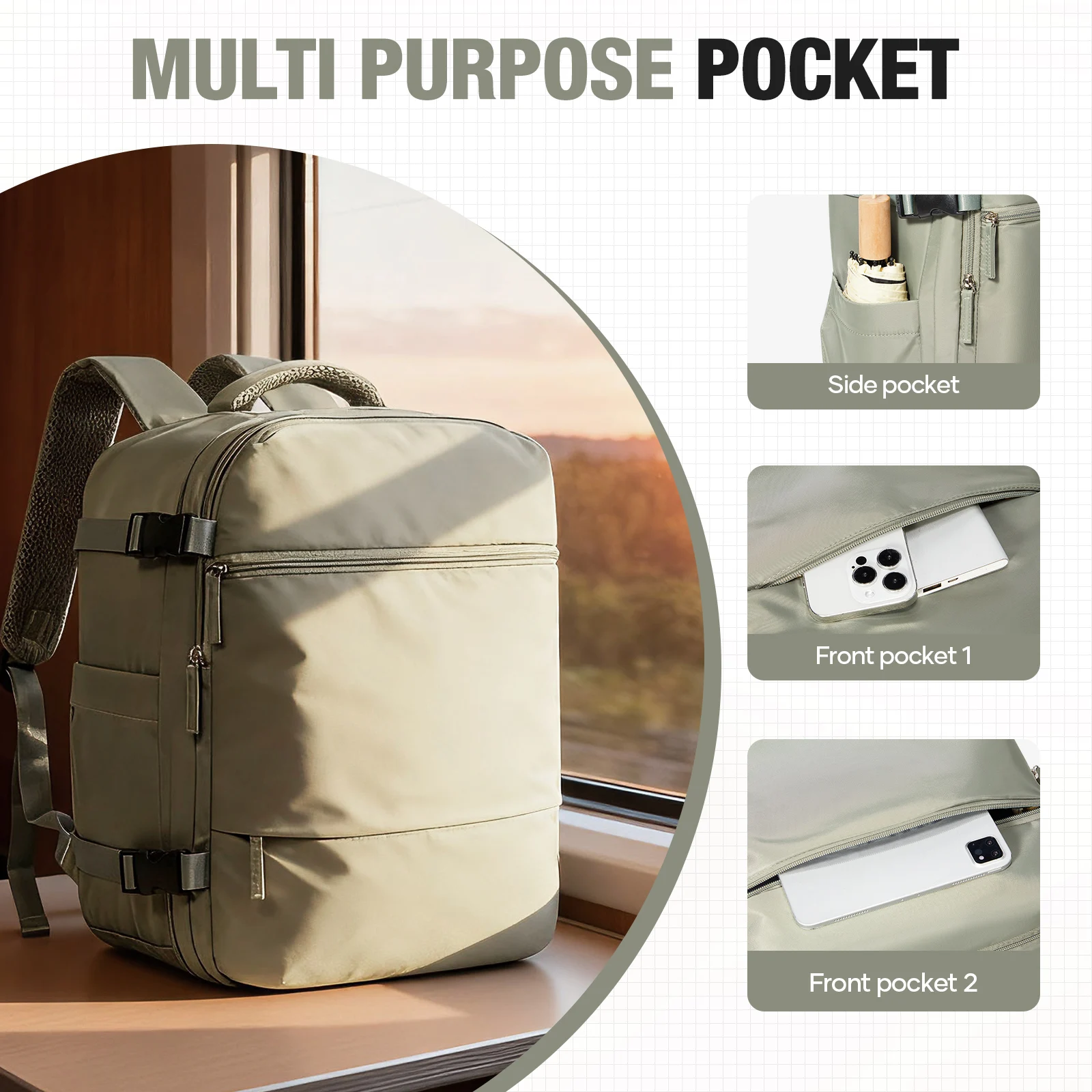 حقيبة أمتعة المقصورة، Ryanair 40x30x20 حقيبة الرجال النساء 15.6 بوصة حقيبة كمبيوتر محمول الأعمال العمل حقيبة السفر، حقيبة المدرسة الجامعية #5