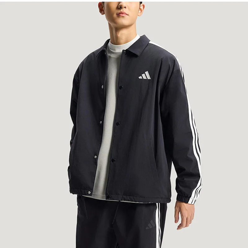 

Официальный оригинальный продукт Adidas - мужское зимнее пальто свободного кроя с отложным воротником, модель 2026 года, прочное - KR249