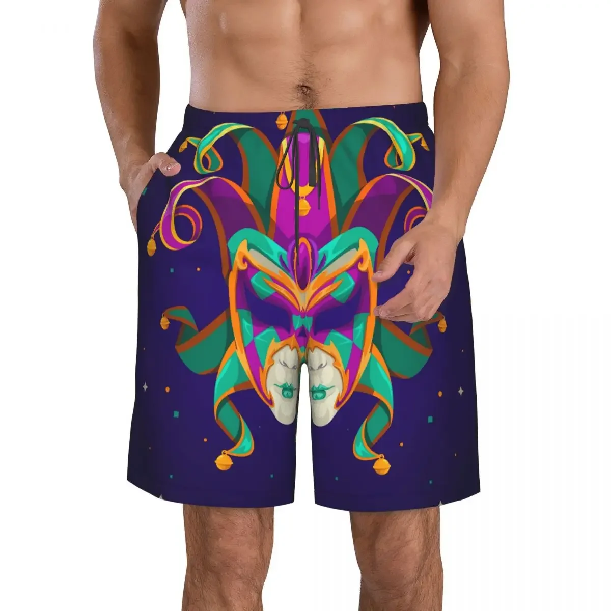 Quick Dry Summer Mens Swimwear Beach Board Short Briefs For Man Mardi Gras Swimming Trunk Beachwear