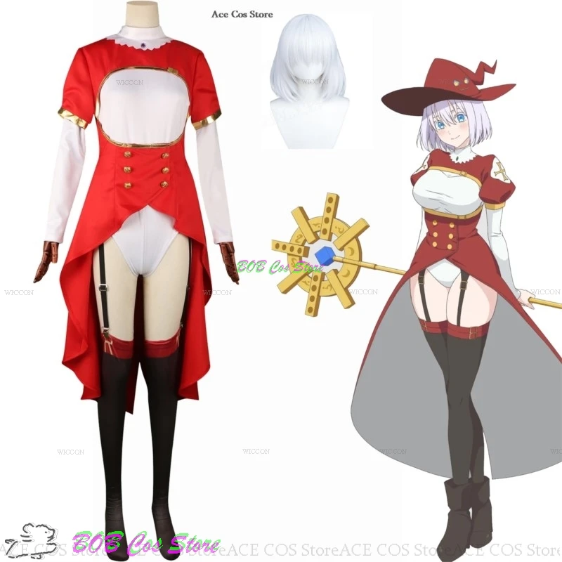 2.5 Dimensional Seduction Ikora Cosplay Costume Wig Witch 753 Nagomi Cosplay Costume Set Anime Halloween Red Suit Women Sexy