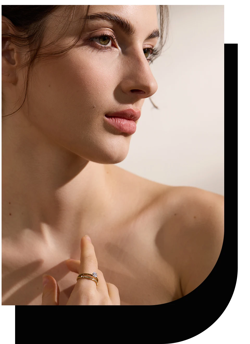 Yhpup Zarter, glänzender Zirkonia-Edelstahl, doppellagig, klassischer Ring, hochwertiges Geschenk für Frauen, exquisiter romantischer Schmuck – Detail 6