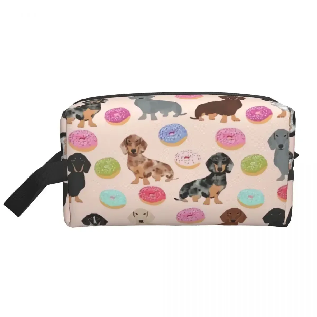 Fashion Dachshund Badger Dog Florals Travel Toiletry Bag Women Sausage Animal Makeup Cosmetic Organizer Beauty Storage Dopp Kit