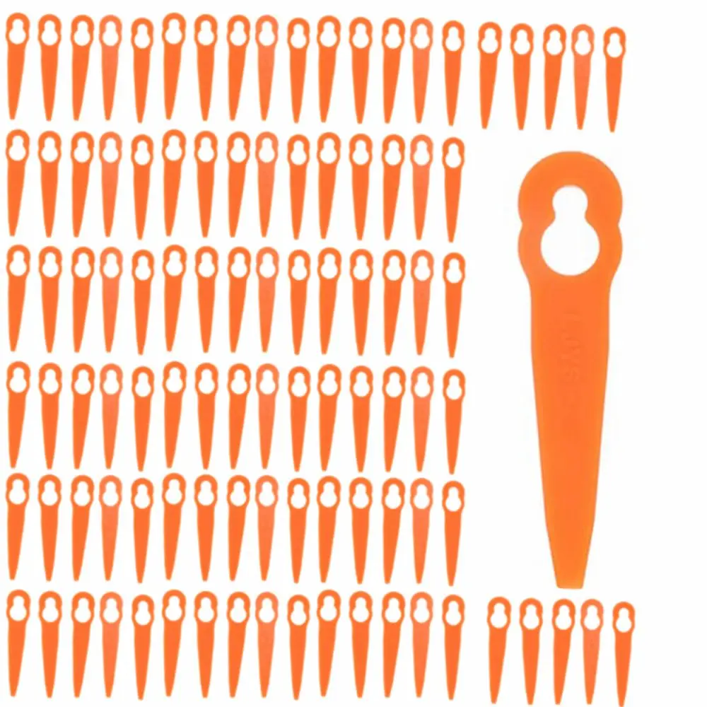 100PCS Plastic Grass Trimmer Blades Orange Color Snap-In Installation Replacement Trimmer Blades Safe for Stihl Polycut 2-2 3-2